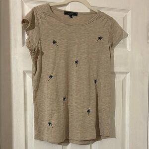 Beige Palm Tree Short Sleeve Tee